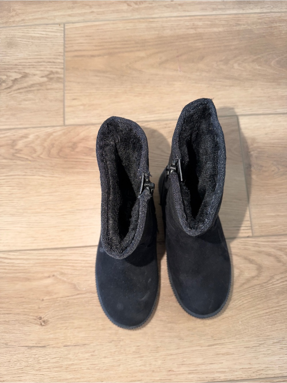 Cat & Jack Black Faux-Suede Fur-Lined Mid-Calf Boots